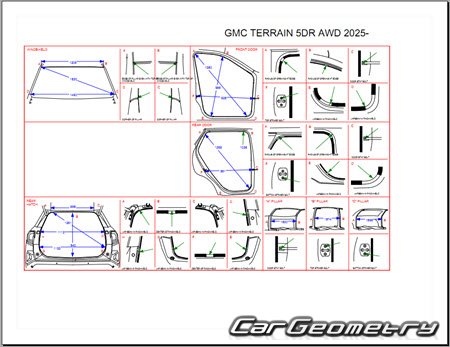 �������� ������� GMC Terrain 2025-2030 Body dimensions
