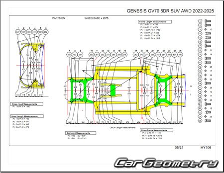 ������� ������ Genesis GV70 (JK1) 2021-2027 Body Repair Manual
