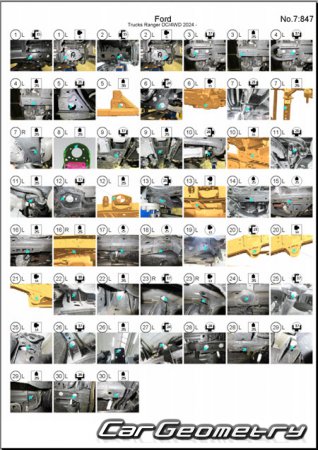 ������� ������ Ford Ranger 2023-2030 Body dimensions