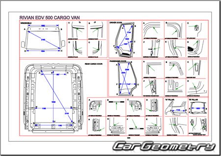 ������� ������ Rivian EDV 500 2023-2029 Body dimensions