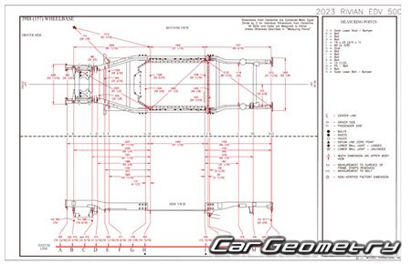 ������� ������ Rivian EDV 500 2023-2029 Body dimensions