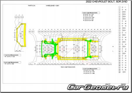 Chevrolet Bolt EV 2021�2023 Body dimensions