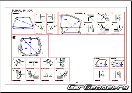 Subaru R1 (RJ1 RJ2) 2004-2010 (RH Japanese market) Body dimensions Subaru R1 (RJ1 RJ2) 2004-2010 (RH Japanese market) Body dimensions