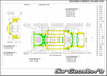 BMW 2-Series Gran Coupe (F44) 2020-2026 Body dimensions