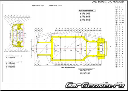 Размеры кузова BMW I7 (G70) 2023-2031 Body dimensions Размеры кузова BMW I7 (G70) 2023-2031 Body dimensions