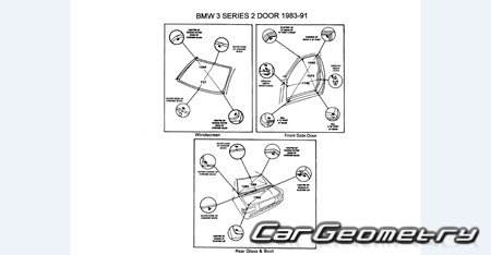 BMW 3 Series Sedan (E30) 1983�1991 Body dimensions