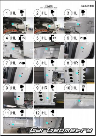 ������� ������ Rivian EDV 500 2023-2029 Body dimensions