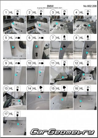 BMW M4 (G83) Cabrio 2021-2027 Body dimensions