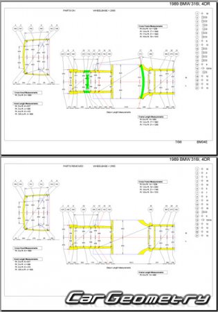 BMW 3 Series Sedan (E30) 1983�1991 Body dimensions