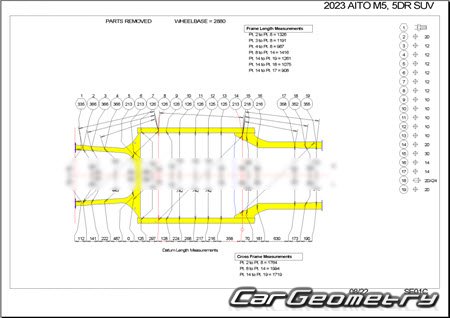 Кузовные размеры AITO M5 2022-2027 Body Repair Manual Кузовные размеры AITO M5 2022-2027 Body Repair Manual