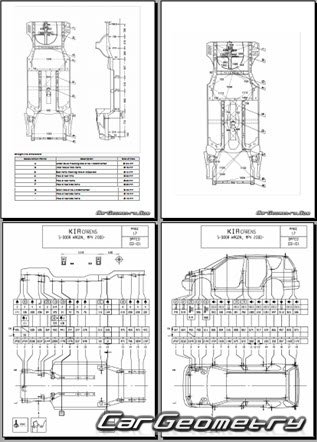 Kia Carens (FJ) 1999-2002 Body dimensions