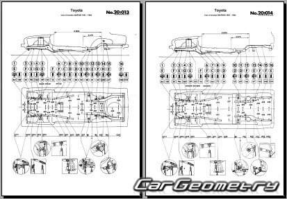 �������� ������� Toyota Cressida (MX62 MX63) 1981-1984 Body dimensions