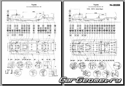 ������� ������ Toyota Cressida (MX72 MX73) 1985-1988 Body dimensions