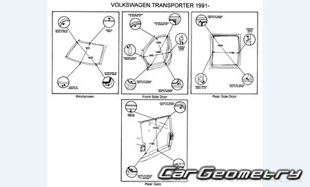 Volkswagen T4 Transporter 1990�2003 Body dimensions