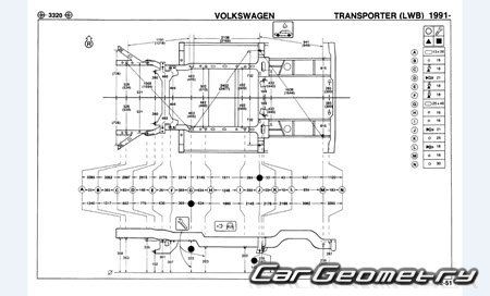 Volkswagen T4 Transporter 1990�2003 Body dimensions