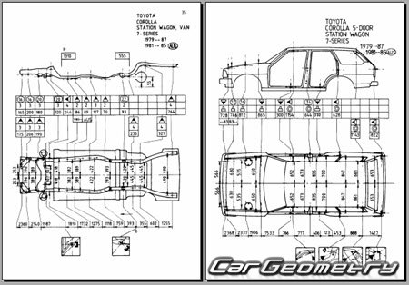 Toyota Corolla (E70) 1980-1983 Body dimensions Toyota Corolla (E70) 1980-1983 Body dimensions