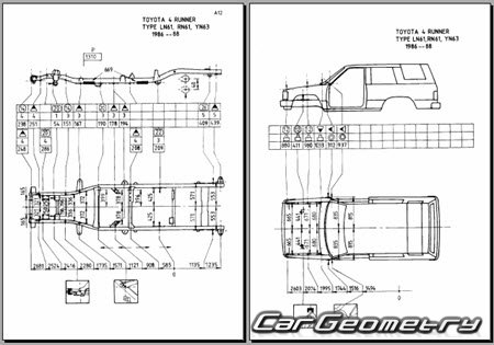 Toyota 4Runner & Truck (N50 N60 N70) 1986�1989 Body dimensions