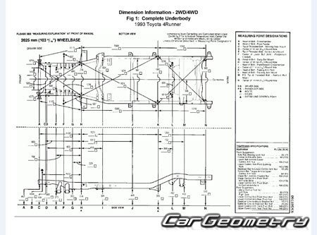 Toyota 4Runner (N120 N130) 1990�1995 Body dimensions