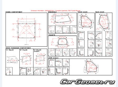 Toyota 4Runner (N120 N130) 1990�1995 Body dimensions