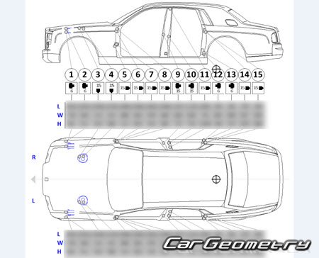 Rolls Royce Phantom VII (RR01) 2003-2017 Body dimensions