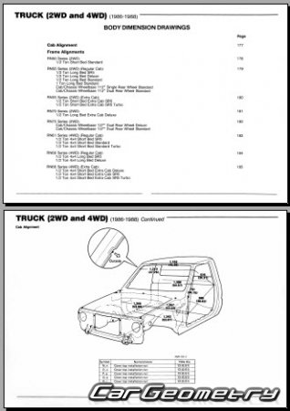 Toyota 4Runner & Truck (N50 N60 N70) 1986�1989 Body dimensions