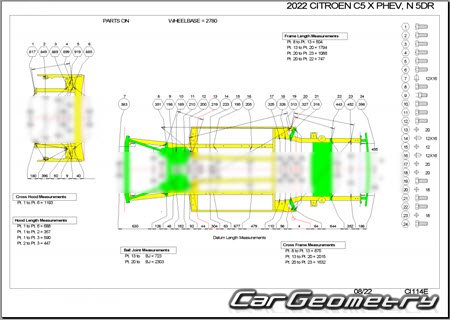 Citroen C5 X Hybrid (E43) 2022�2028 Body dimensions