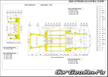 Citroen C5 X Hybrid (E43) 2022�2028 Body dimensions