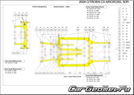 Citroen C3 Aircross 2024-2029 Body dimensions