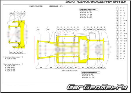 Citroen C5 Aircross PHEV 2020-2025 Body dimensions