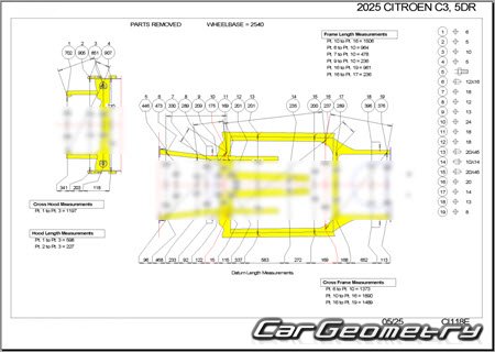 Citroen C3 (5DR) 2024-2029 Body dimensions