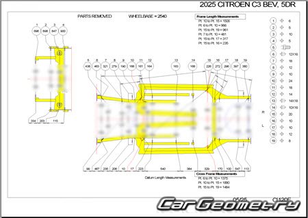 Citroen C3 MHEV (5DR) 2024-2029 Body dimensions