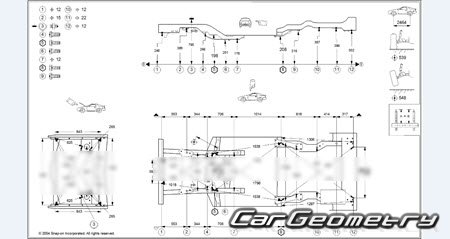 ������� ������ Subaru XT 1985-1990 Body dimensions