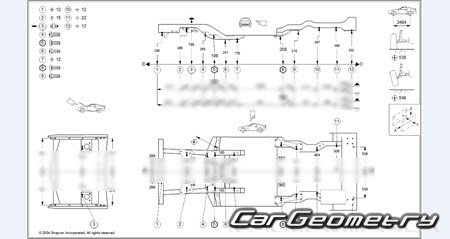 ������� ������ Subaru XT 1985-1990 Body dimensions