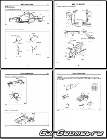 ������� ������ Subaru XT 1985-1990 Body dimensions