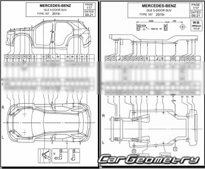 Mercedes GLE-Class (V167) � 2019 Body dimensions
