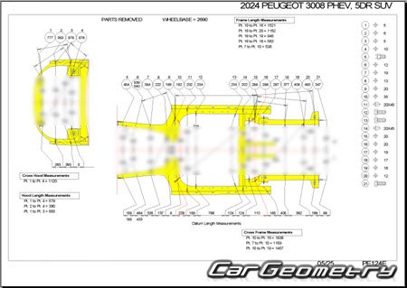 Peugeot 3008 PHEV (P64) � 2024 Body dimensions