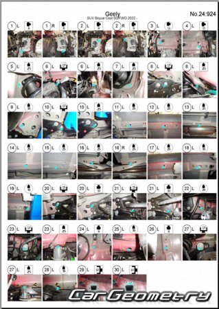 ������� ������ Geely Atlas (FX11) 2022-2025 Body dimensions