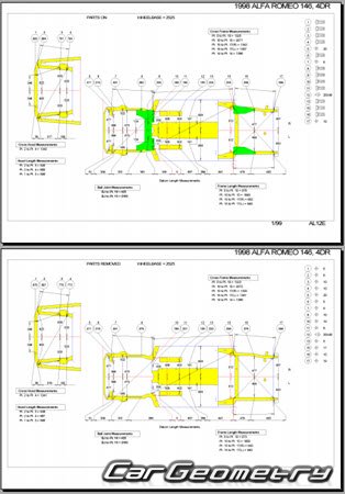 Alfa Romeo 146 1995-2000 Body dimensions