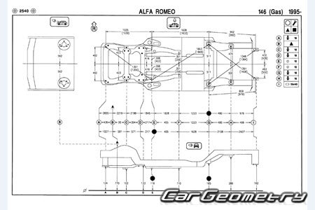 Alfa Romeo 146 1995-2000 Body dimensions