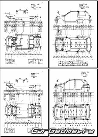 Renault Clio I 1990�1998 (3DR, 5DR Hatchback) Body dimensions
