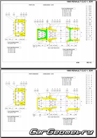 Renault Clio I 1990�1998 (3DR, 5DR Hatchback) Body dimensions