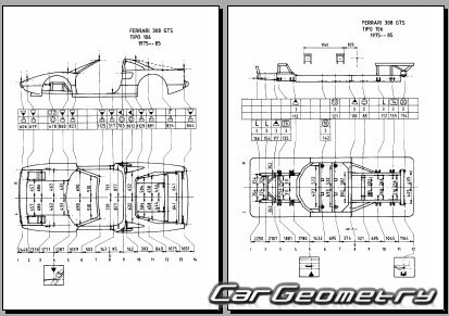 Ferrari 308 GT (F106) 1975-1986 Body dimensions