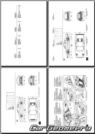 ������� ������ Ferrari 328 GTS 1986-1989 Body dimensions