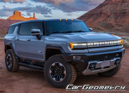 Кузовные размеры GMC Hummer EV SUV 2024-2027, Размеры кузова GMC Хамер ЕВ SUV Кузовные размеры GMC Hummer EV SUV 2024-2027, Размеры кузова GMC Хамер ЕВ SUV